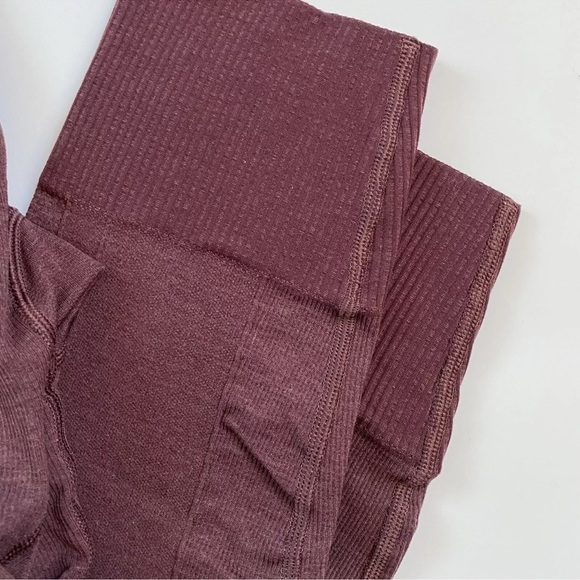 Lululemon Ebb To Street Heathered Bordeaux Drama Burgundy Seamless Leggings 8 - Picture 5 of 9